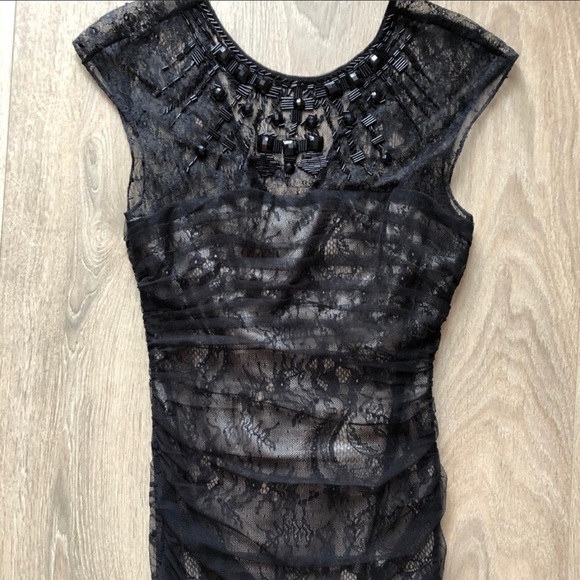 FINAL PRICE NEW Bebe crystal lace saige dress - Picture 4 of 6
